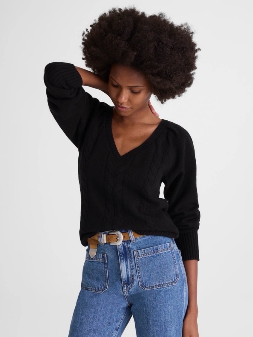 Madewell V-Neck Pullover Sweater in Merino Wool